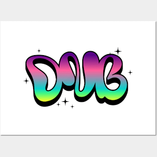 DNB - Liquid Font Color Gradient (black/green/pink) Posters and Art